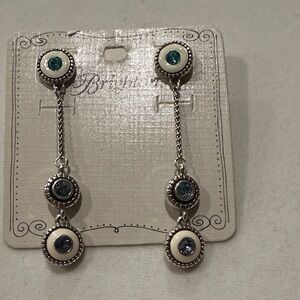 Brighton Halo Silver and Blue Chain Earrings